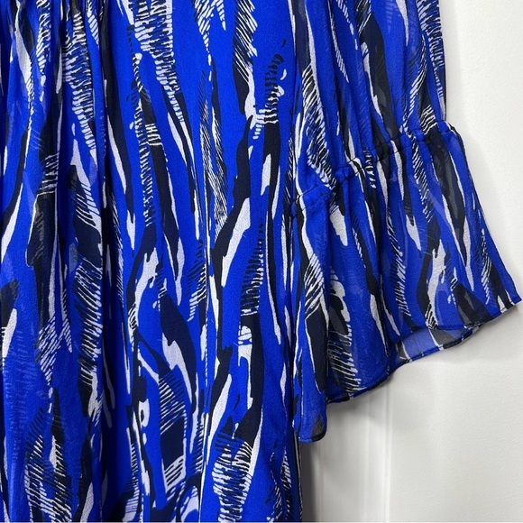 DVF Kourtni Fierce stripe silk chiffon tunic dress Size 10 - Picture 12 of 14